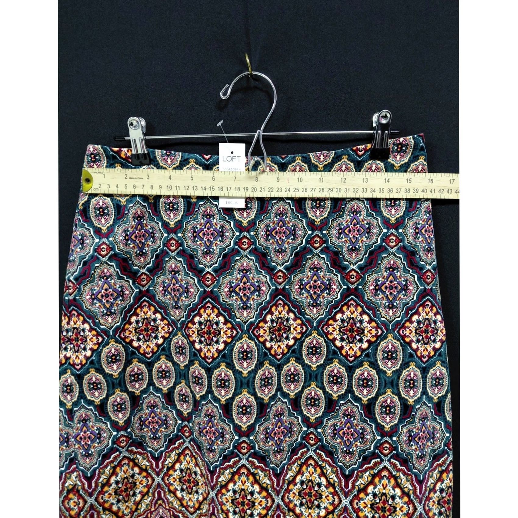 Loft LOFT Multicolor Geometric Woven Skirt Women Size 6 Size 28" / US 6 / IT 42 - 6 Thumbnail