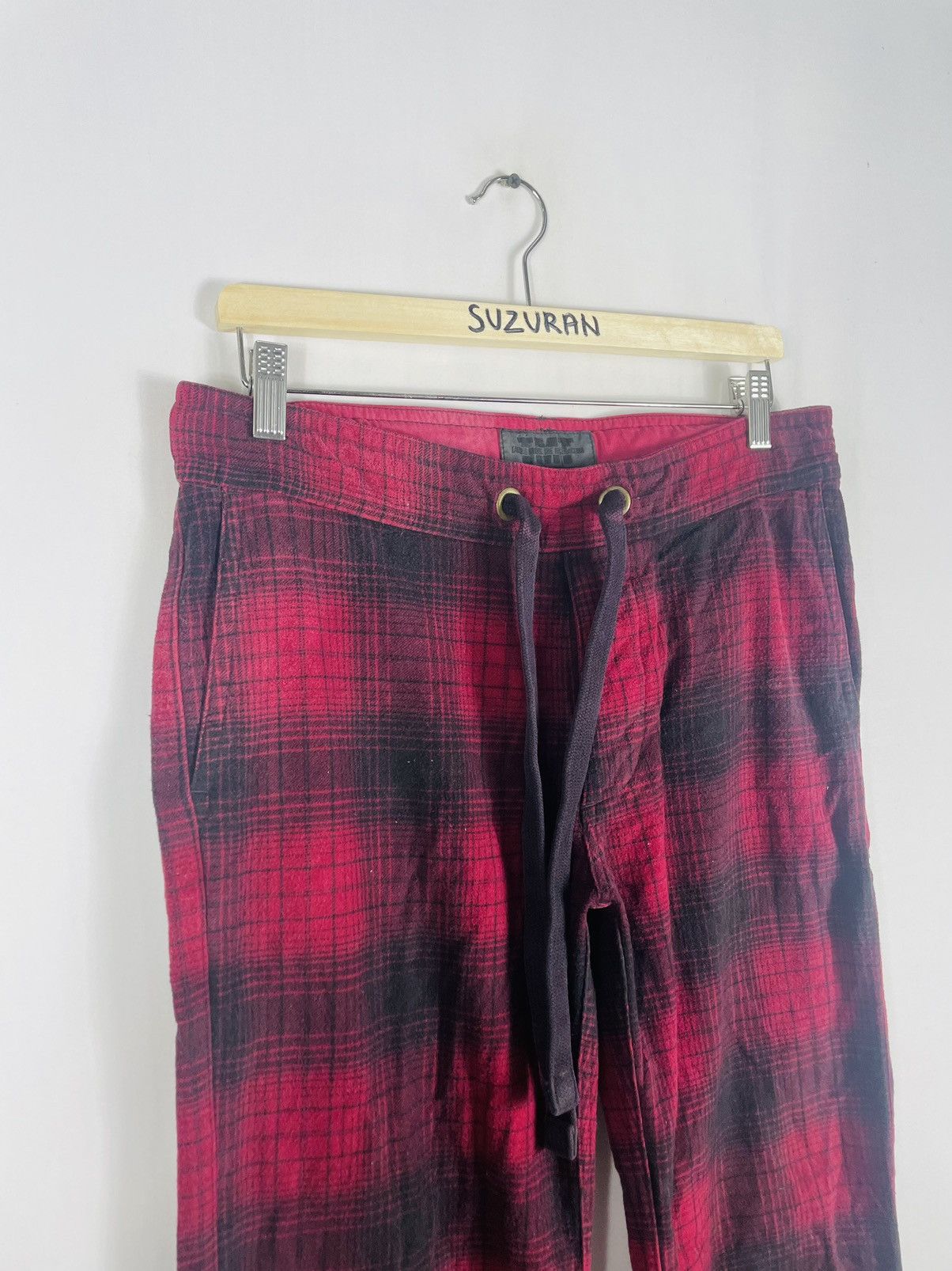 Japanese Brand × TALKING ABOUT THE ABSTRACTION × Vintage 🔥Rare🔥🇯🇵TMT Checkerd Fleece Jogger Sweatpants Casual Pants Size US 32 / EU 48 - 7 Thumbnail