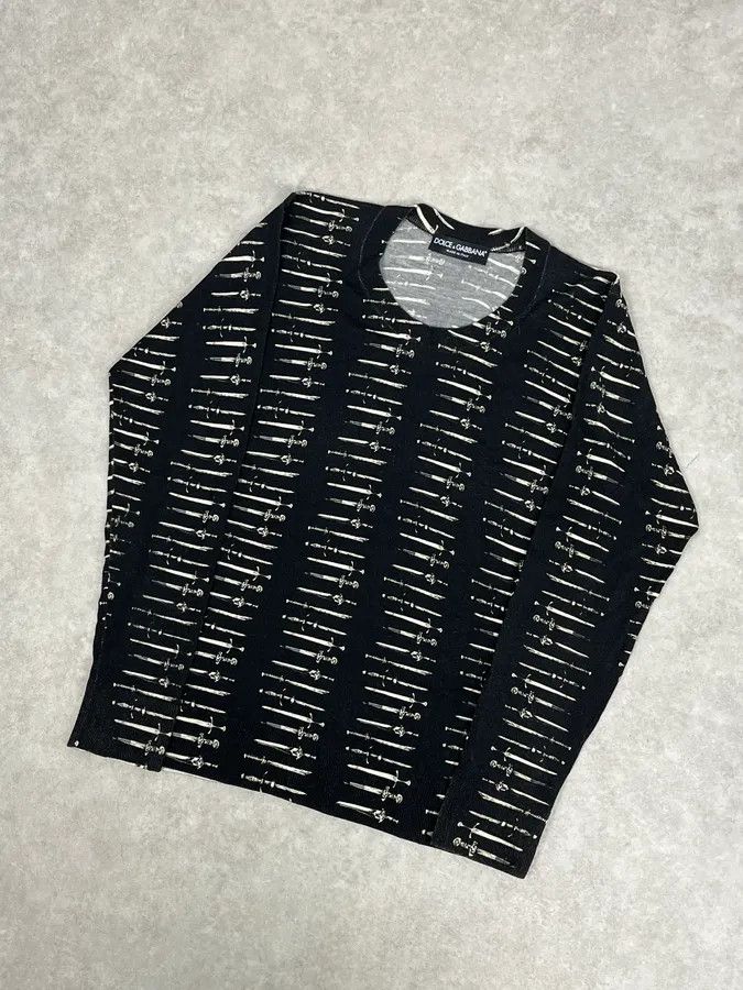 Dolce & Gabbana 2010s Dolce & Gabbana Black Sword Knight Sweater Size US S / EU 44-46 / 1 - 5 Thumbnail