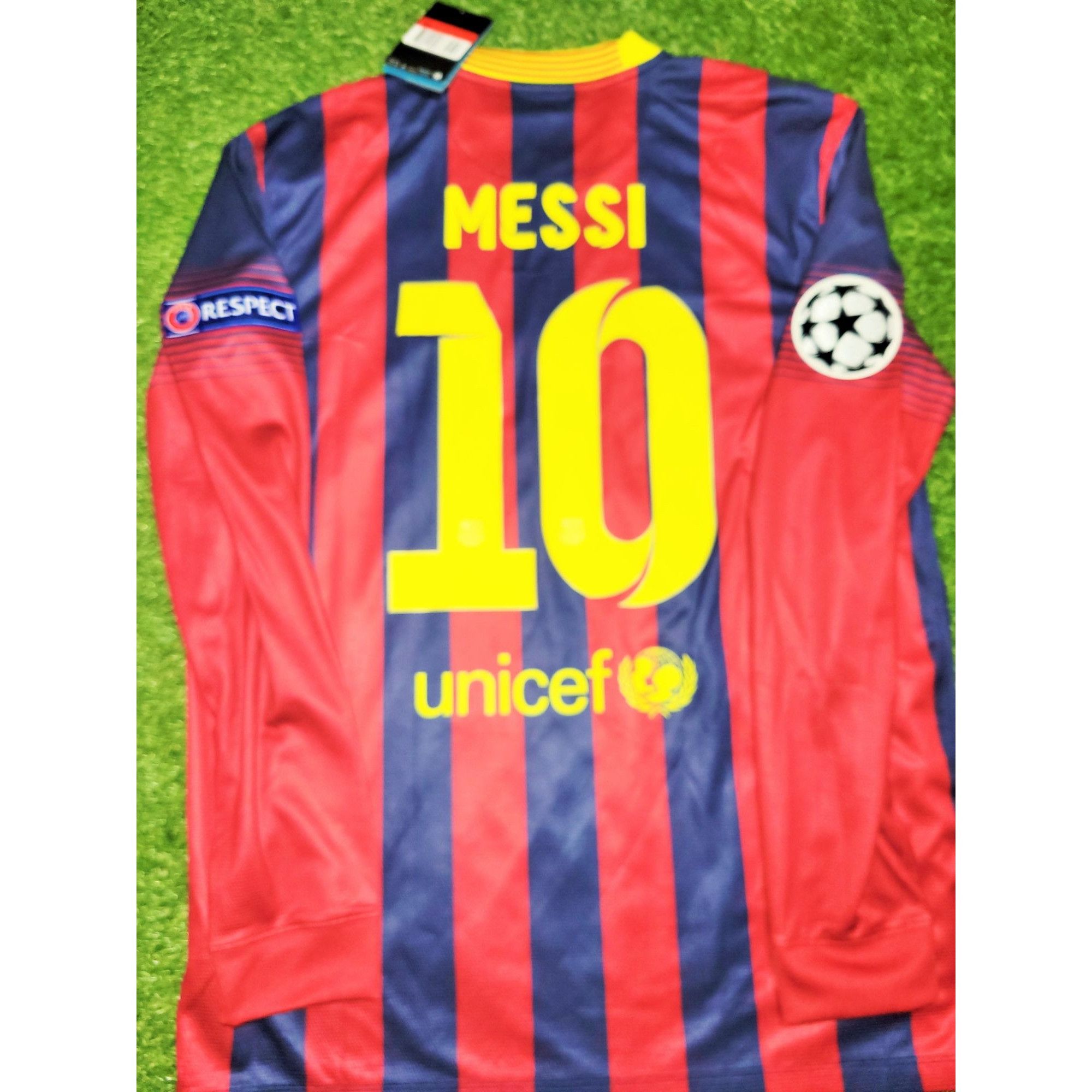 Messi Barcelona 2013 2014 Long Sleeve Soccer Jersey BNWT L