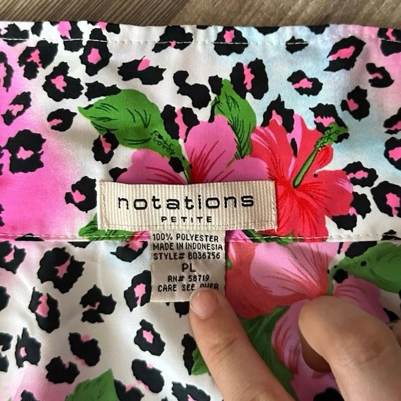 Other notations pink white leopard print hawaiian flower tank top Size L / US 10 / IT 46 - 3 Thumbnail