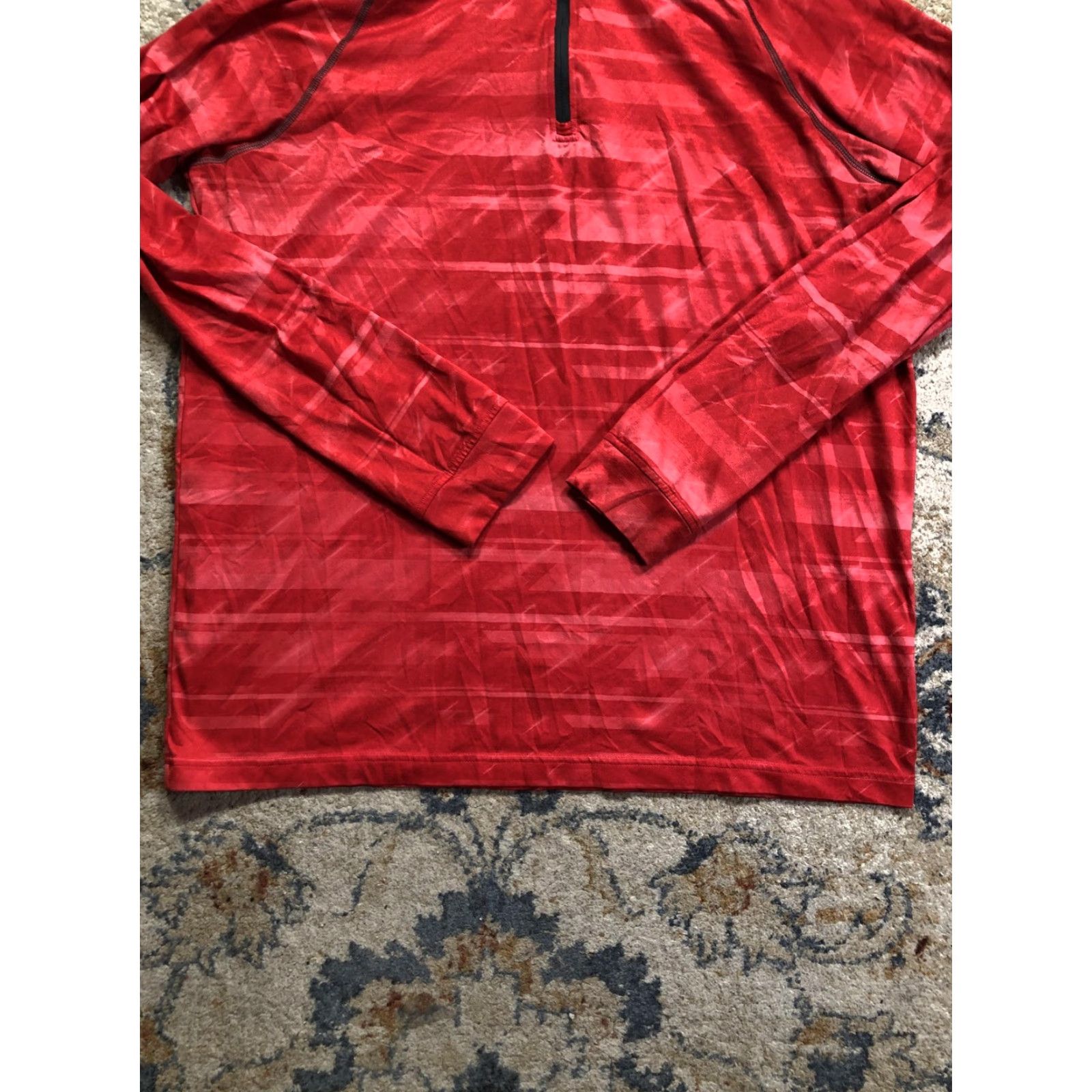 Under Armour Under Armour HeatGear Shirt Mens Large Red Quarter Zip Long Sleeve Raglan Mock Neck Size US L / EU 52-54 / 3 - 5 Thumbnail