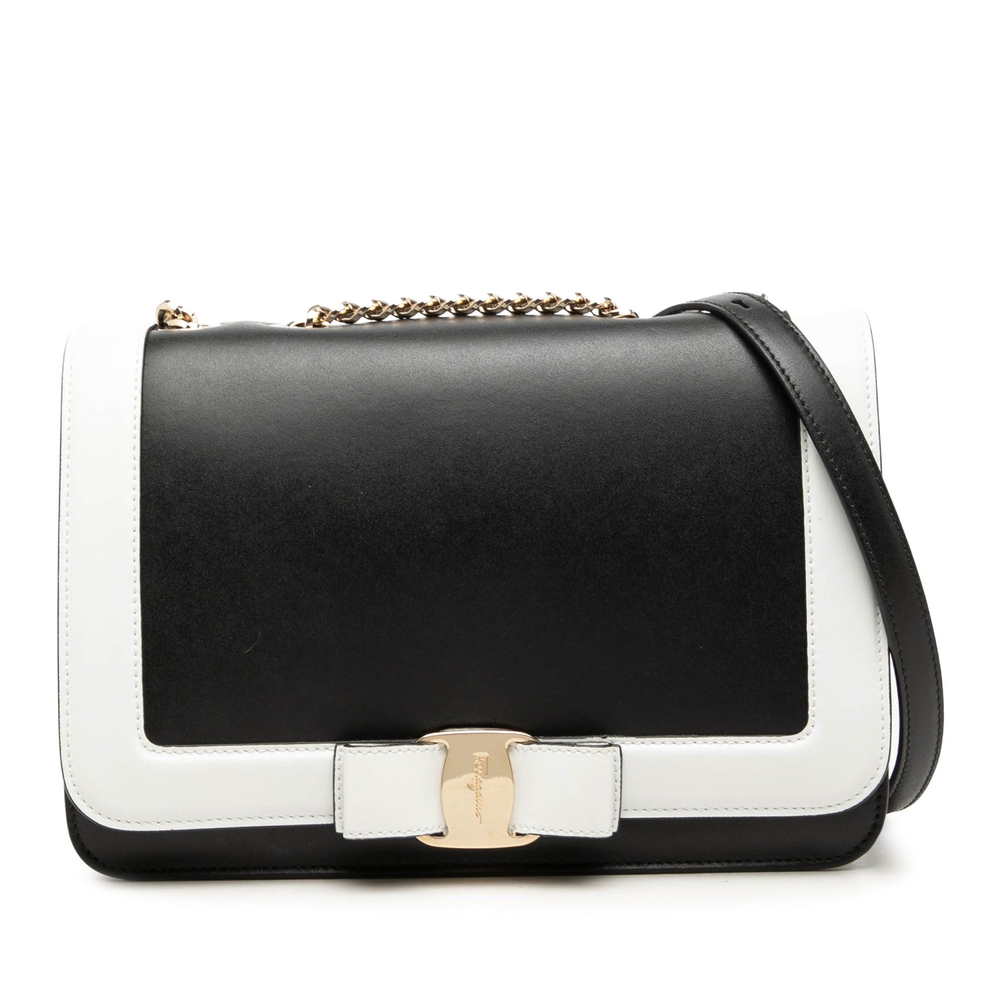 Salvatore Ferragamo Bicolor Leather Vara Bow Crossbody Size ONE SIZE - 1 Thumbnail