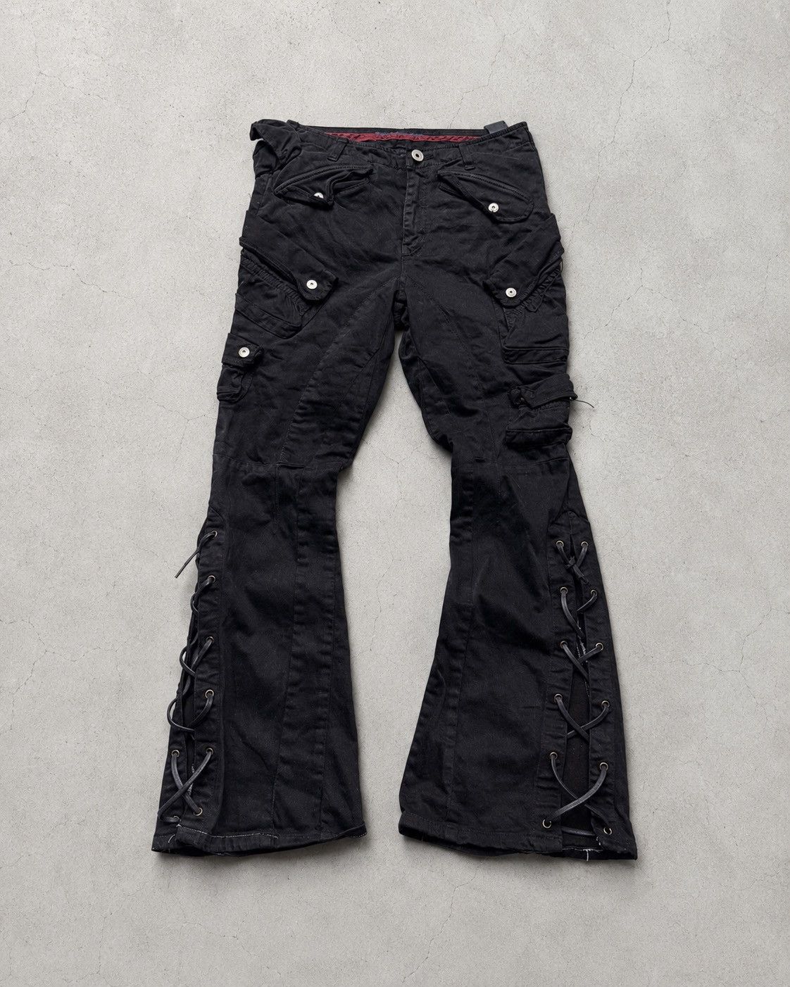 Japanese Brand ildf Lace up flare cargo pants not julius Size US 28 / EU 44 - 1 Thumbnail