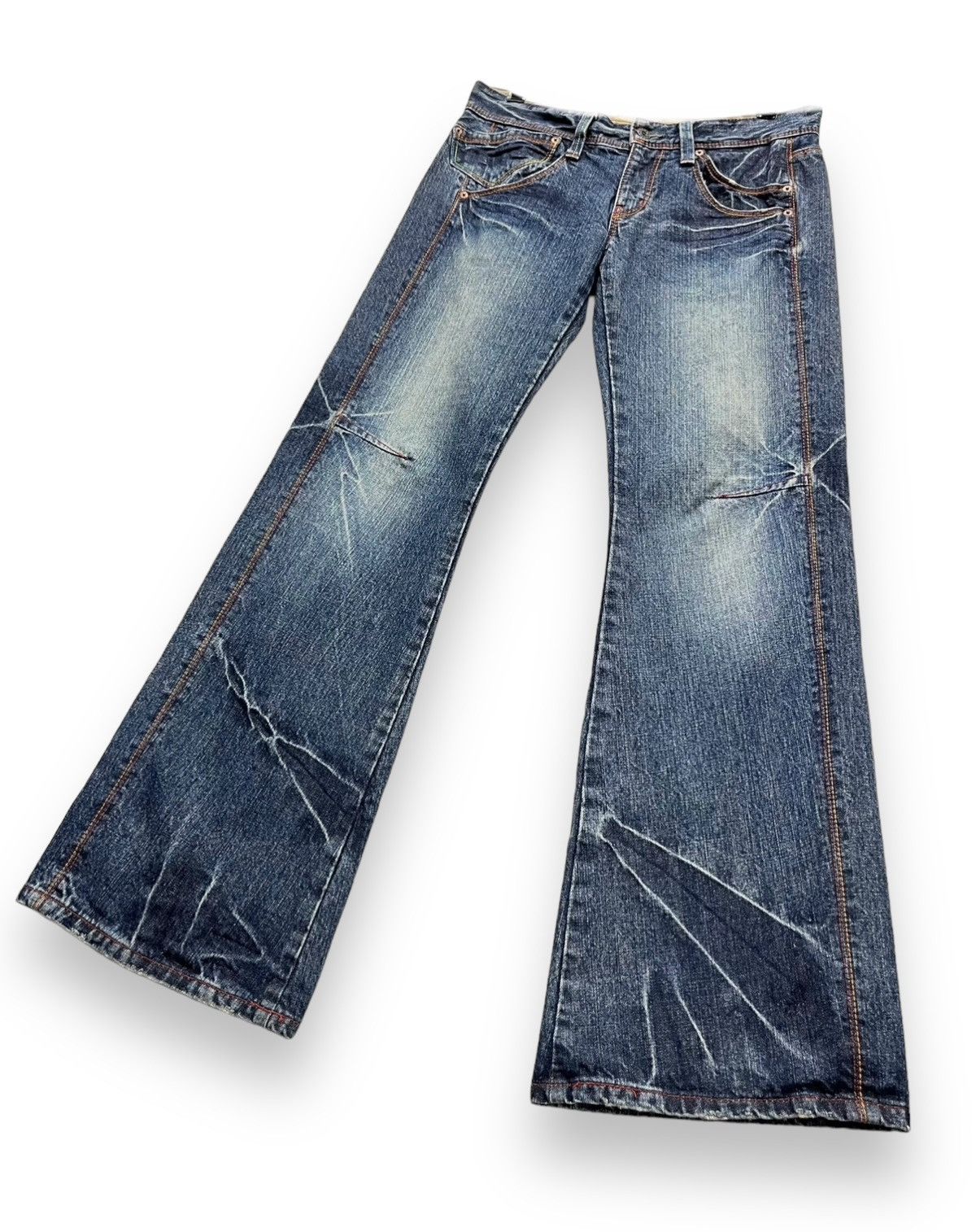 Japan Blue 🔥BLUEWAY JAPAN Low Rise Ultra Wide Leg Flare Denim Size US 31 - 6 Thumbnail