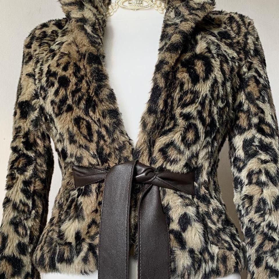 Vintage Beautiful leopard vintage faux fur coat with Size S / US 4 / IT 40 - 5 Thumbnail