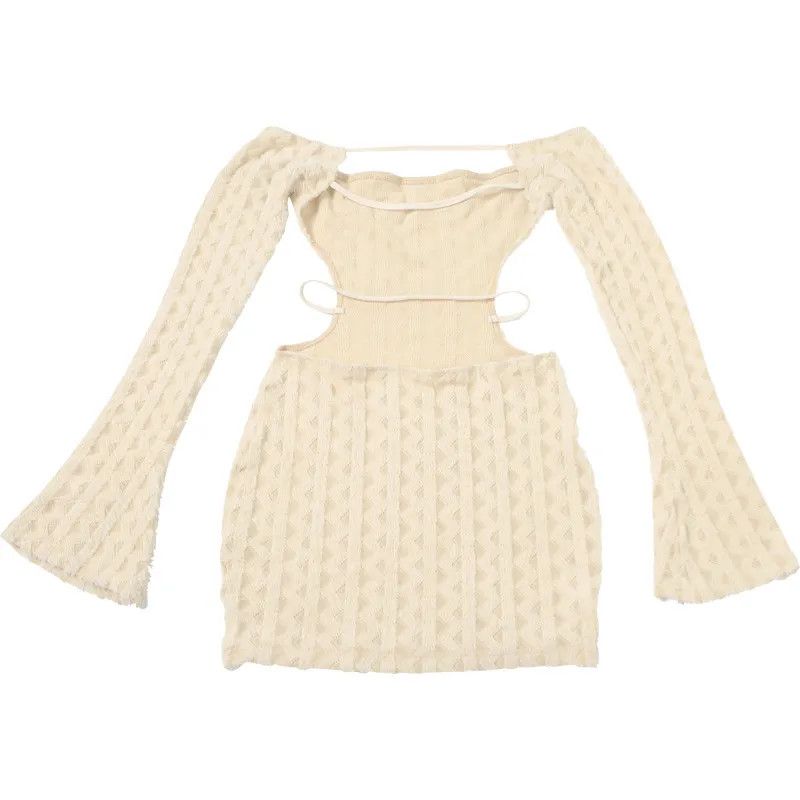 Other Solid Color High Waist Slim Fit Backless Off-shoulder Dress Size L / US 10 / IT 46 - 5 Thumbnail