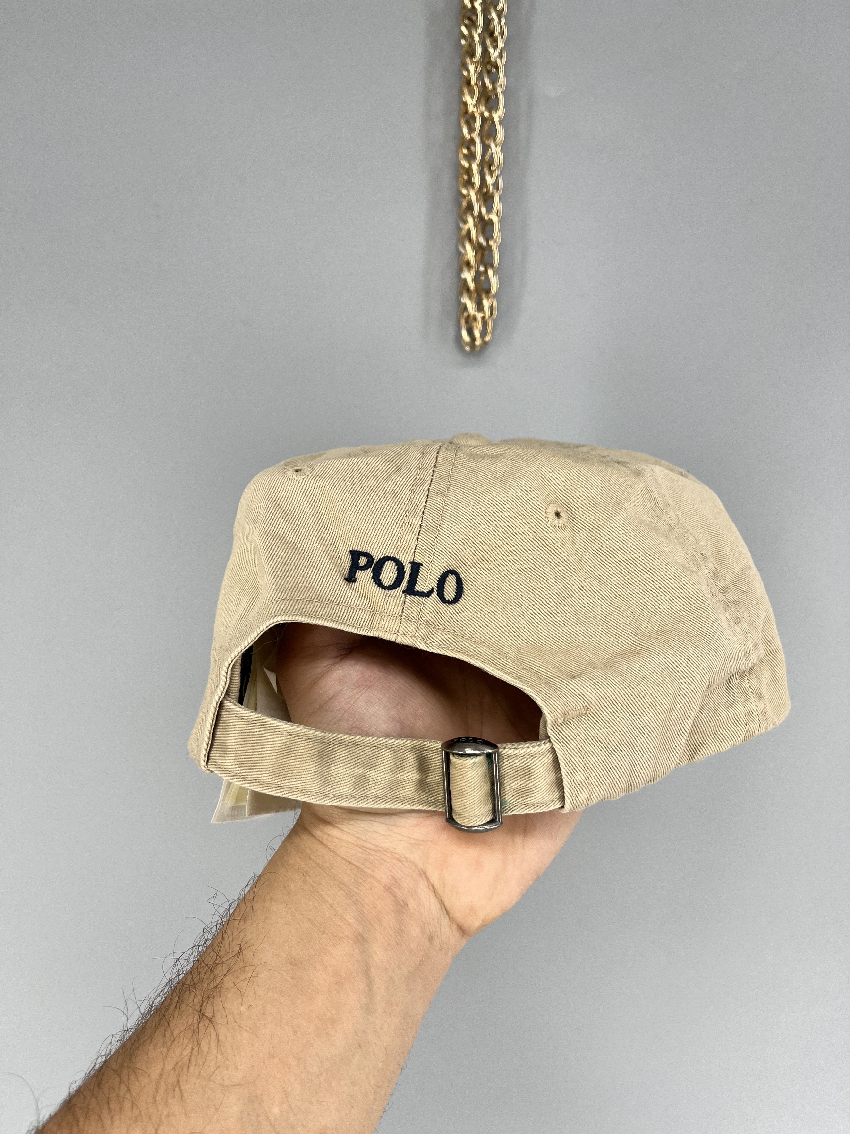 Polo Ralph Lauren Vintage Y2K Polo Ralph Lauren Beige Cotton Cap Size ONE SIZE - 4 Thumbnail