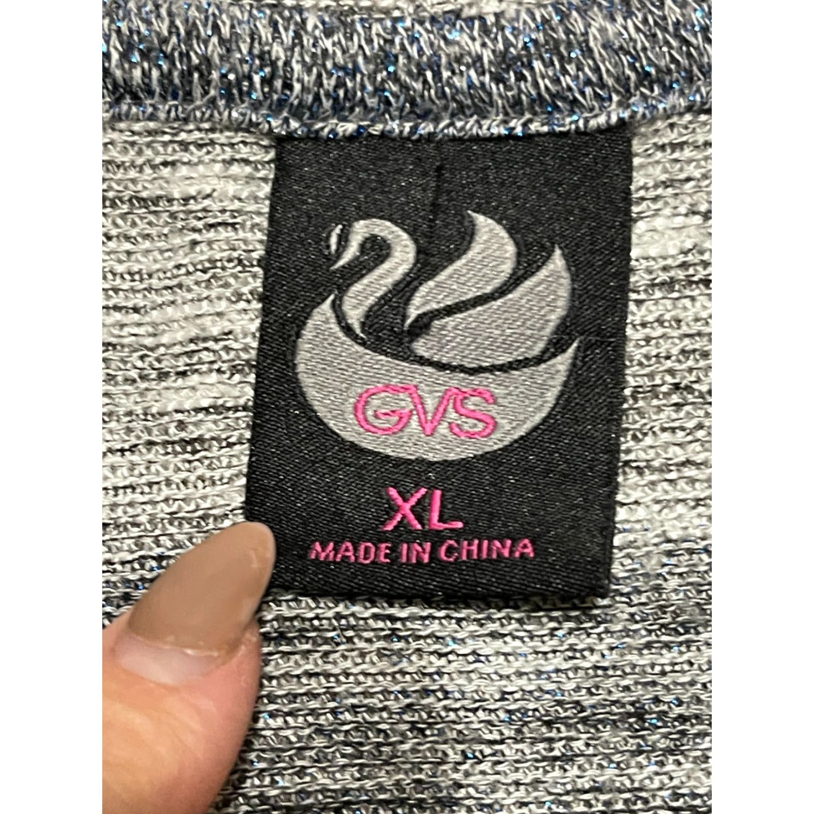 Vintage GVS Hoodie Shirt, Women's XL, Gray Blue, Striped, Long Sleeve, T-Shirt, Regular, Pullover, Round Neck, Casual, Fall Spring Summer, Women, XL Size XL / US 12-14 / IT 48-50 - 7 Thumbnail