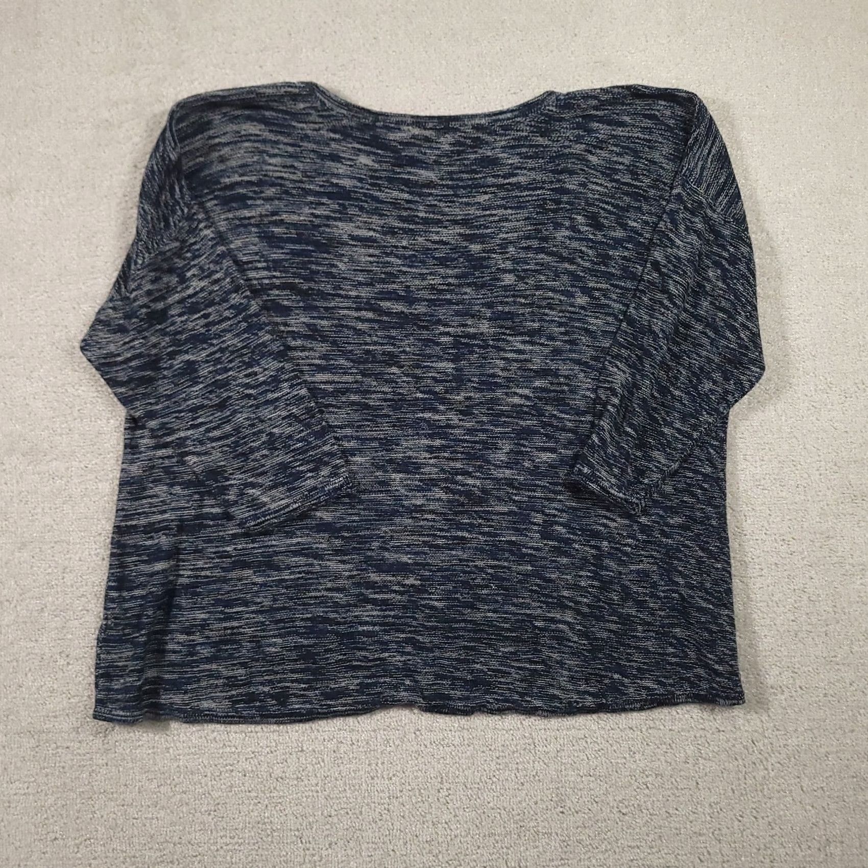 Vintage Cupio Sweater Womens 3X Blue 3/4 Sleeve Boat Neck Pullover Top Size XXL / US 16-18 / IT 52-54 - 7 Thumbnail