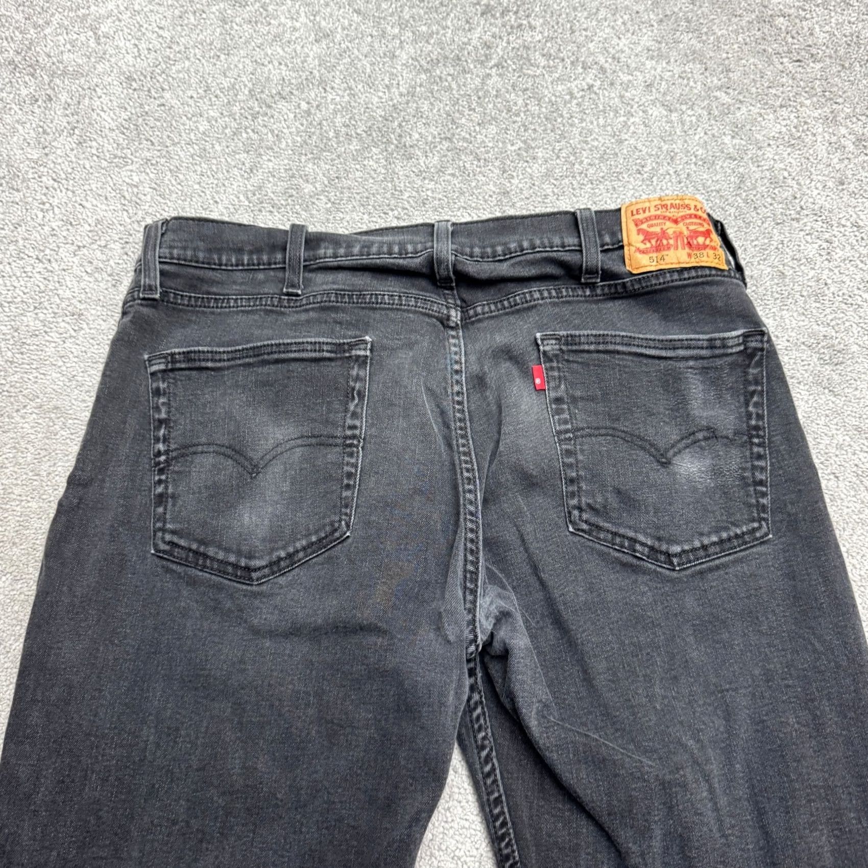 Levi's Levi's 514 Straight Leg Jeans Mens 38x32 Black Cotton Dark Wash Casual Size US 38 / EU 54 - 4 Thumbnail