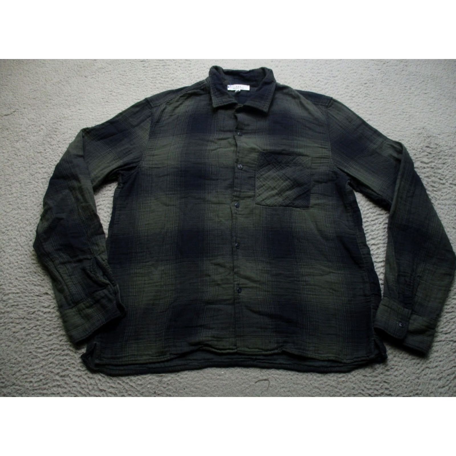 Save Khaki United Save Khaki United Shirt Mens L Green Plaid Long Sleeve Button Up Casual USA Size US L / EU 52-54 / 3 - 2 Thumbnail