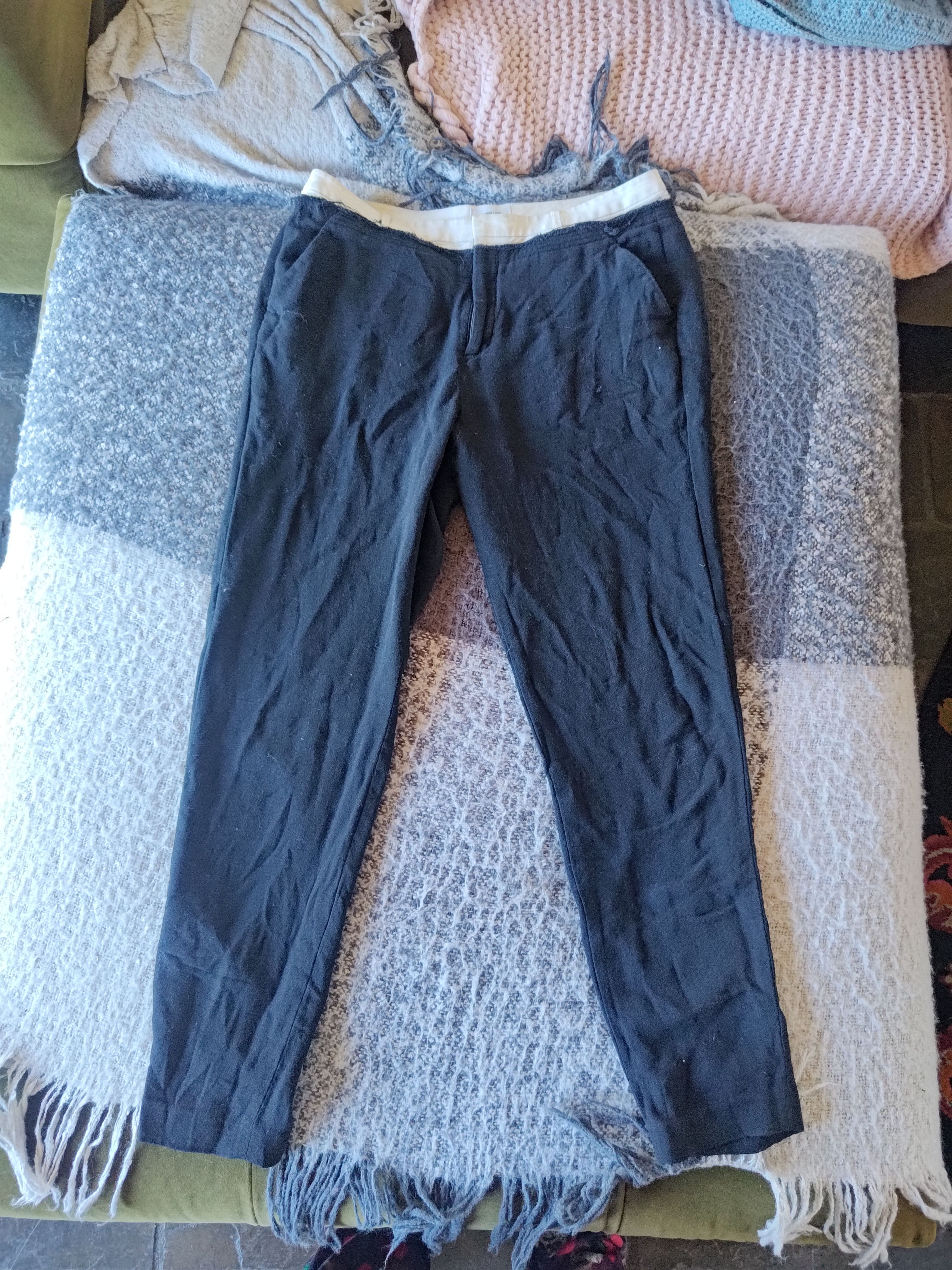 Helmut Lang Helmut Lang casual silk pants with white waistband Size US 32 / EU 48 - 1 Thumbnail