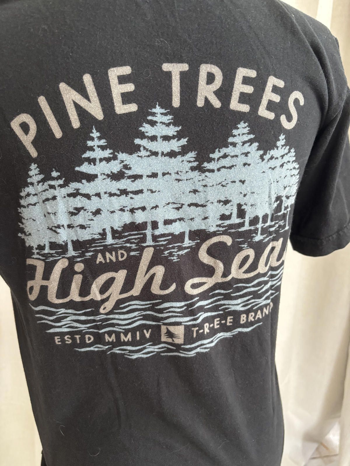 Other Graphic Pocket T-Shirt with Pine Trees & High Seas Design Size US S / EU 44-46 / 1 - 4 Thumbnail