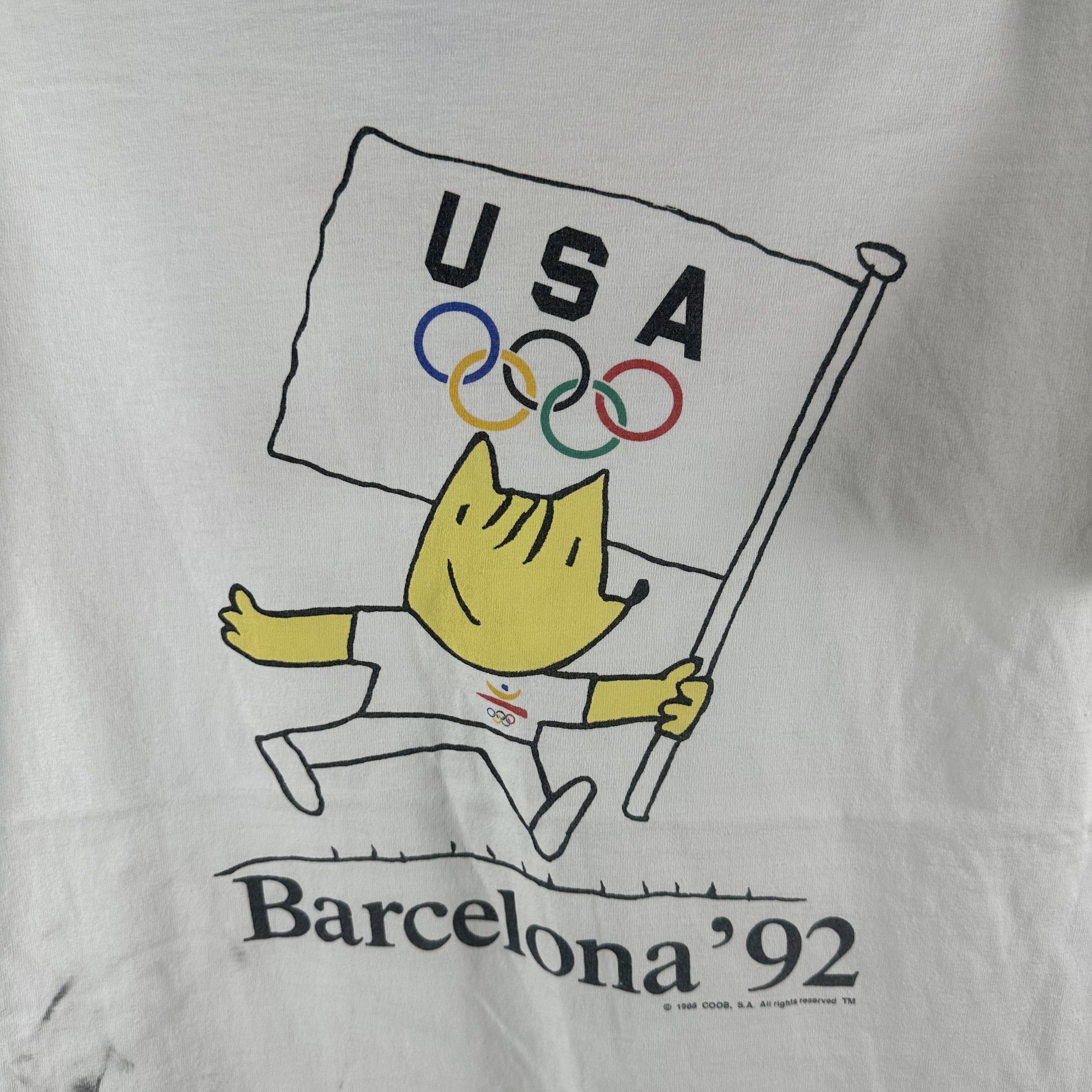 Vintage Vintage 1992 Barcelona Olympics Cobi Mascot Graphic T-Shirt Size US L / EU 52-54 / 3 - 2 Thumbnail