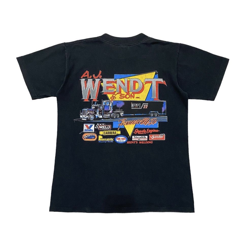 All Sport Vintage 90s Joey Saldana Wendt Racing Nascar Tshirt Size US L / EU 52-54 / 3 - 2 Thumbnail