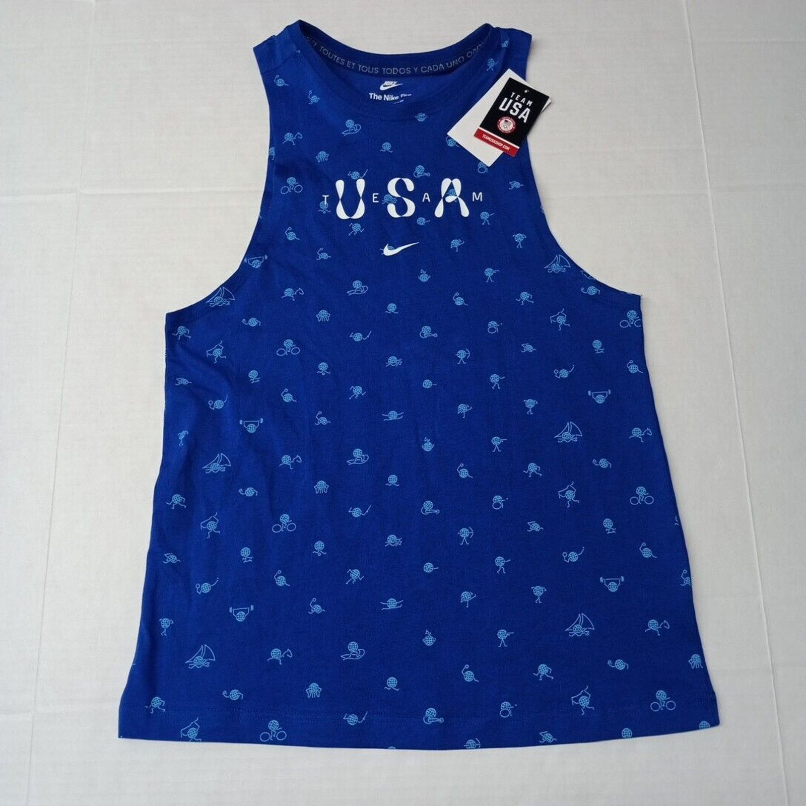 Nike Nike USA Club Tank Top Women's S Blue All Over Print FZ3384 Size S / US 4 / IT 40 - 1 Thumbnail