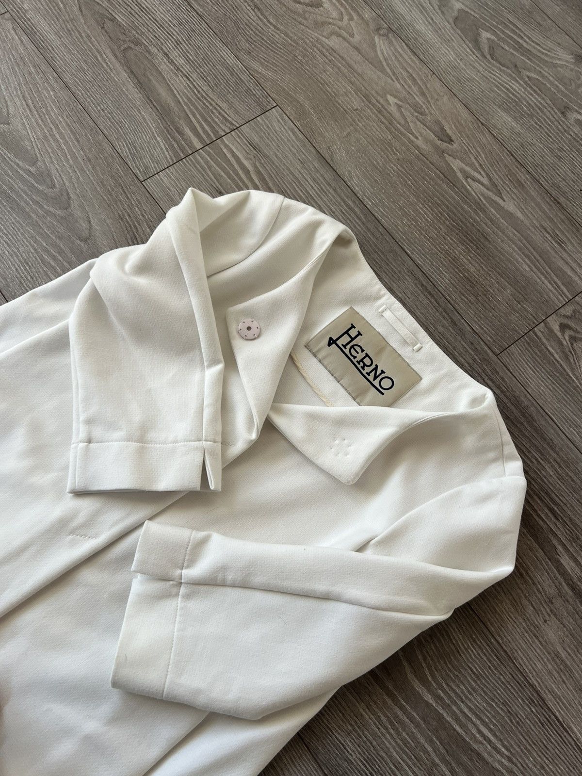 Herno × Vintage ‼️Vintage Herno Luxury White Button Coat Jacket‼️ Size M / US 6-8 / IT 42-44 - 18 Thumbnail