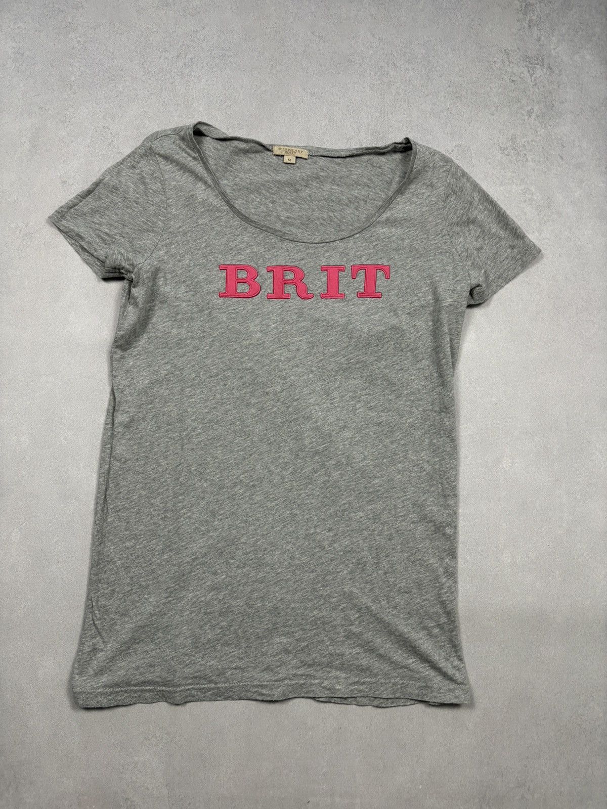 Burberry Burberry Brit BRIT Logo Grey T-Shirt M Embroidery Vintage Size M / US 6-8 / IT 42-44 - 1 Thumbnail
