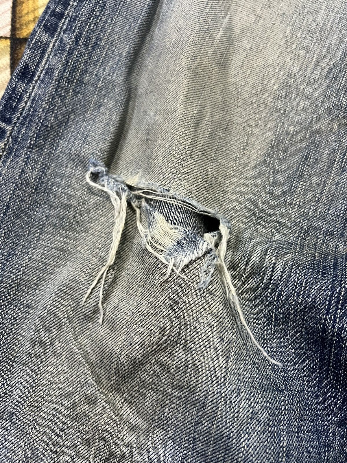 Edwin × If Six Was Nine VINTAGE EDWIN 505z SELVEDGE DISTRESSED BAGGY JEANS Size US 31 - 3 Thumbnail