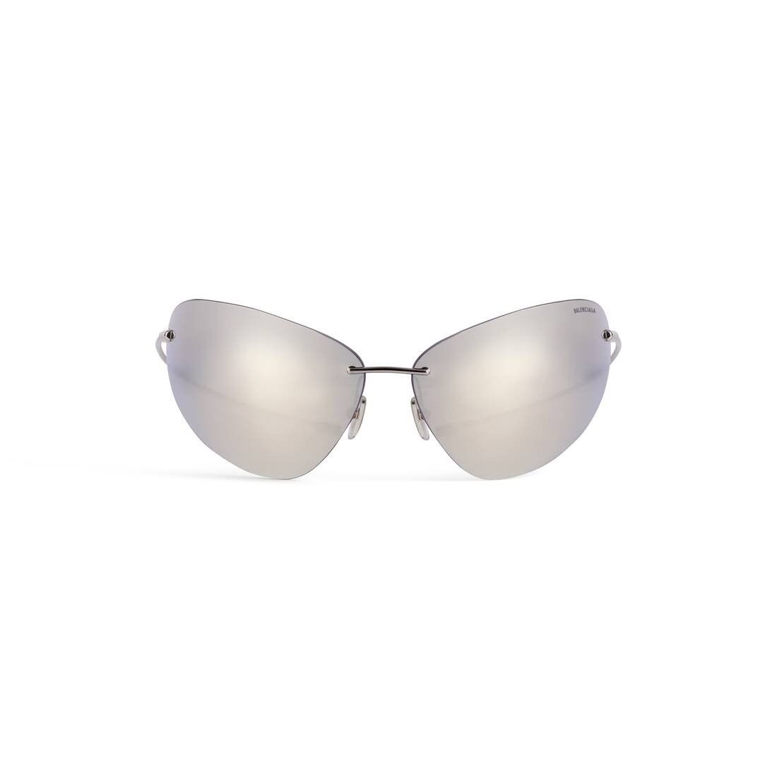 Balenciaga o1srvl11e0825 Size: OS / Mirage Oval Sunglasses in Silver Size ONE SIZE - 1 Thumbnail