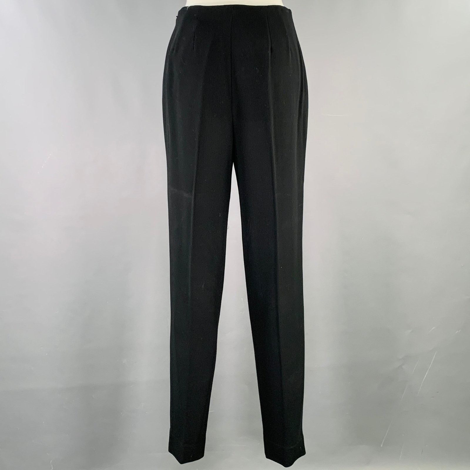 Ralph Lauren RALPH LAUREN COLLECTION Black Wool Side Zipper Dress Pants Size 28" / US 6 / IT 42 - 2 Thumbnail