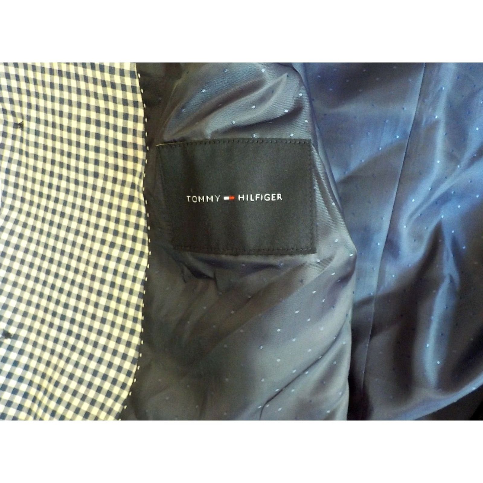 Tommy Hilfiger VINTAGE Tommy Hilfiger Cotton Blazer Navy/White 2 Button Single Breasted 48R Mens Size 48R - 6 Thumbnail