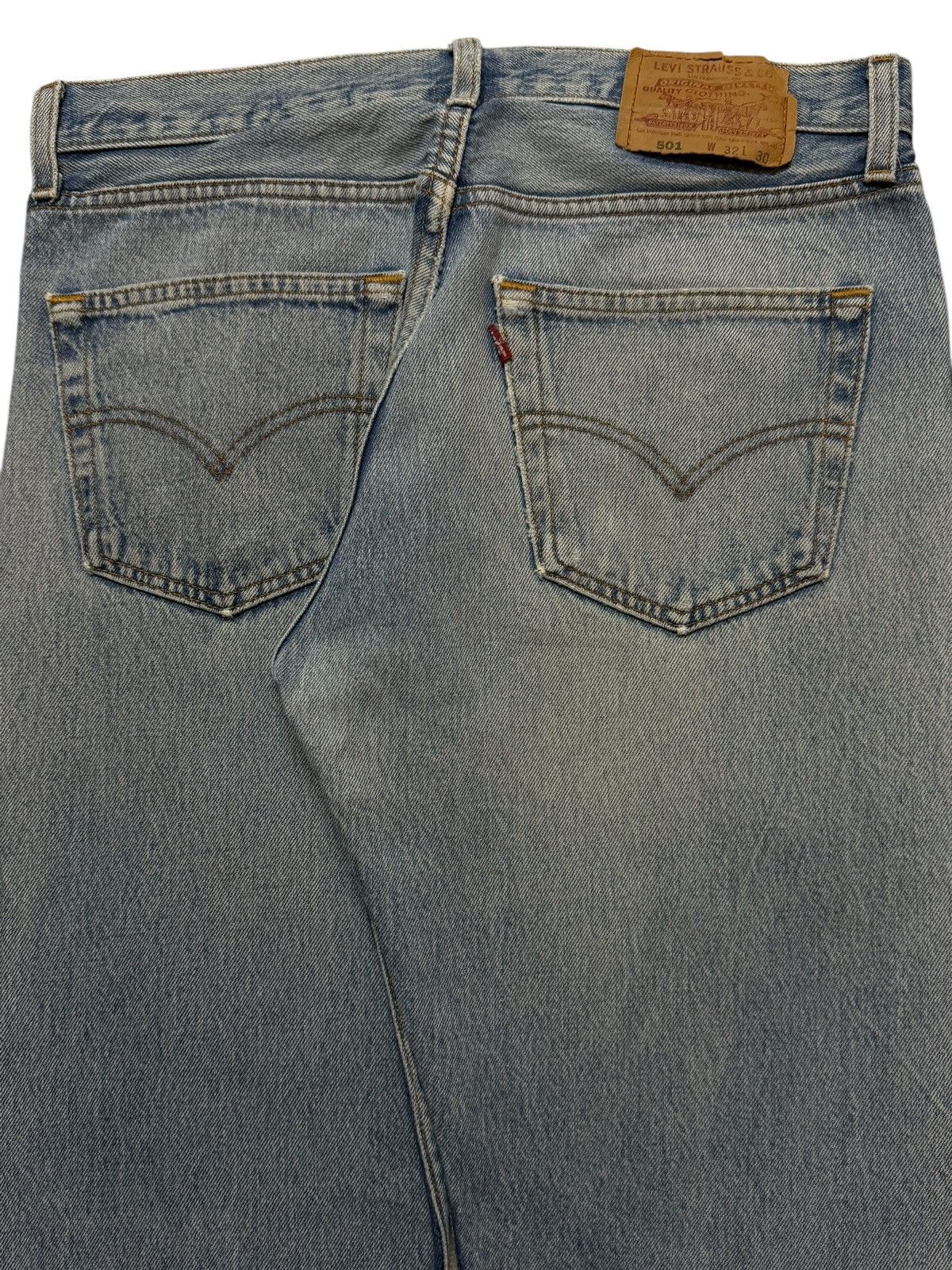 Levi's Vintage 90s Levis 501 Light Wash Faded Distress Straight Leg Size US 32 / EU 48 - 5 Thumbnail