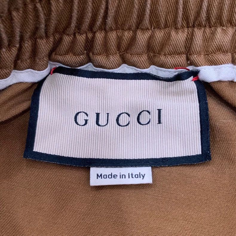 Gucci Gucci Logo letter print brown cotton elastic waist drawstri Size US 28 / EU 44 - 5 Thumbnail