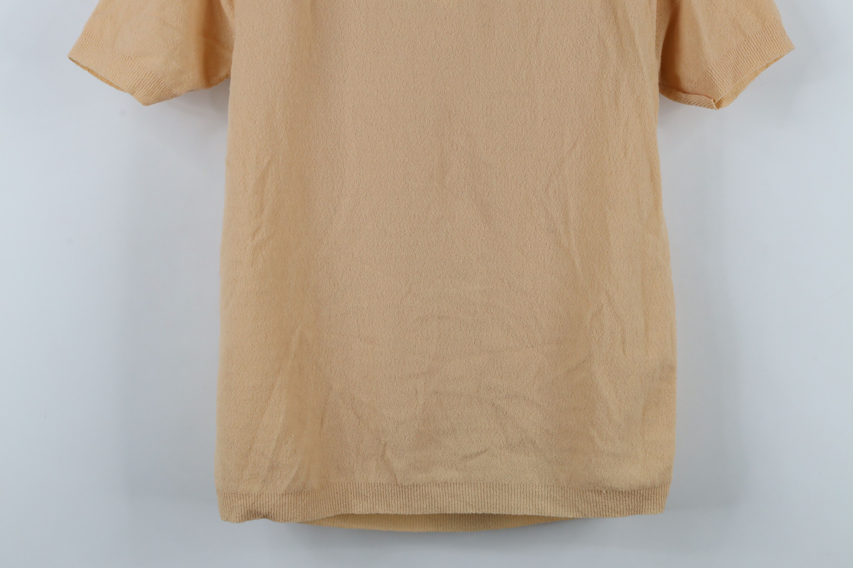 Vintage Vintage 70s Ban Lon Knit Back Zip Short Sleeve T-Shirt Beige Size XS / US 0-2 / IT 36-38 - 3 Thumbnail
