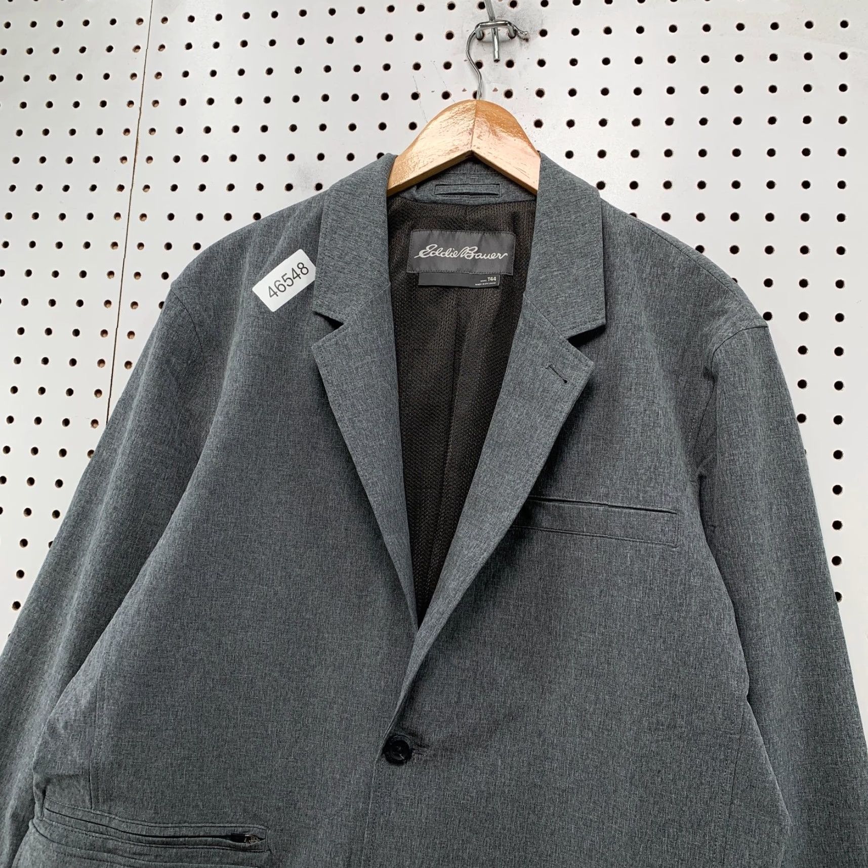 Eddie Bauer VINTAGE Eddie Bauer Blazer Men T44 Voyager Travel Ultimate Flex Light Charcoal Jacket Size 44R - 7 Thumbnail