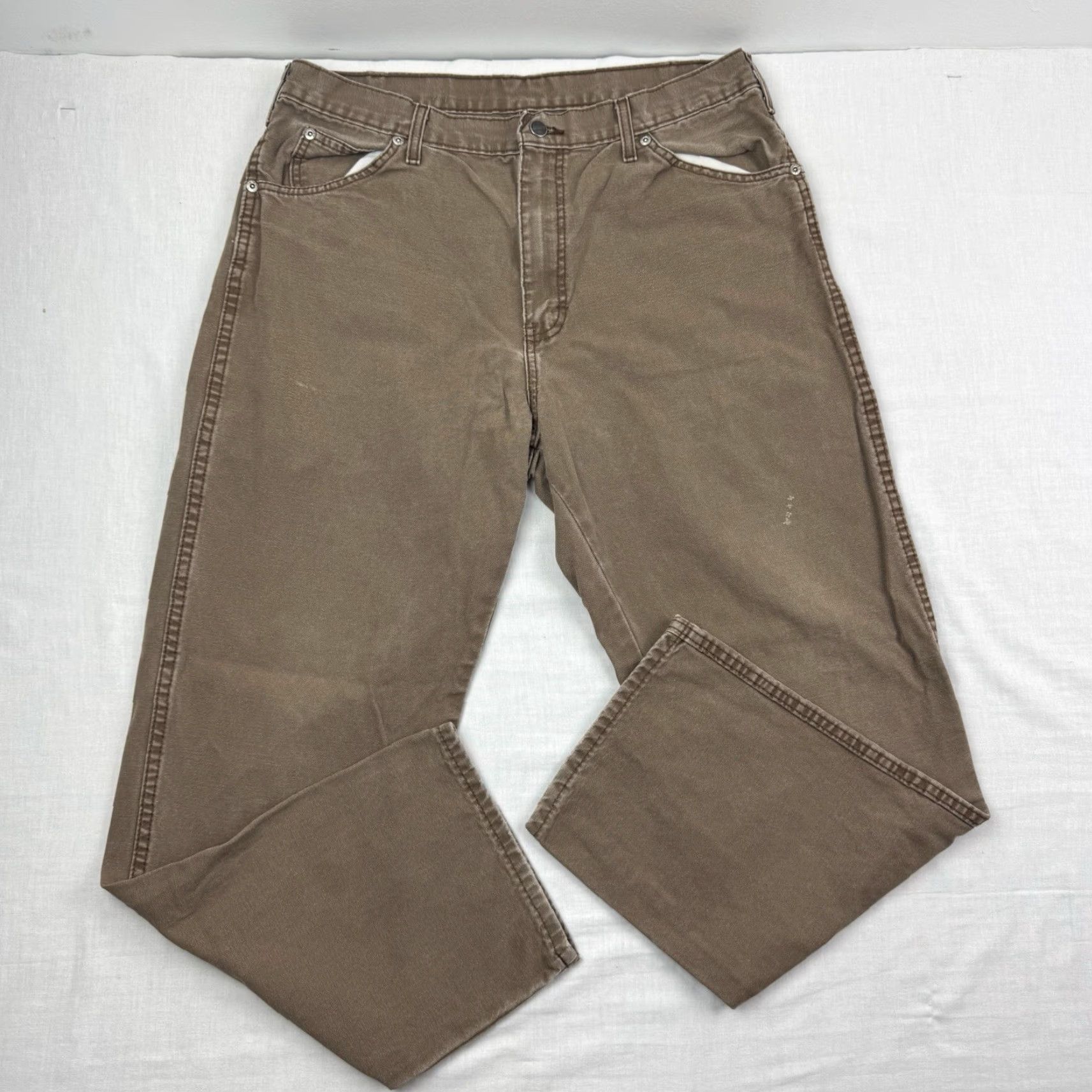 Dickies VINTAGE Dickies Pants Men's Canvas 36x30 Relaxed Fit Workwear Brown 1990s Punk Grunge Chino Shirt? Size US 36 / EU 52 - 2 Thumbnail