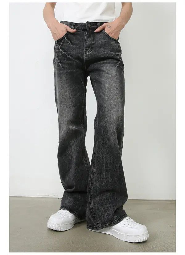 Japanese Brand Misuzu x Shii Lightning Crack Washed Vintage Flared Jeans Size US 32 / EU 48 - 1 Thumbnail