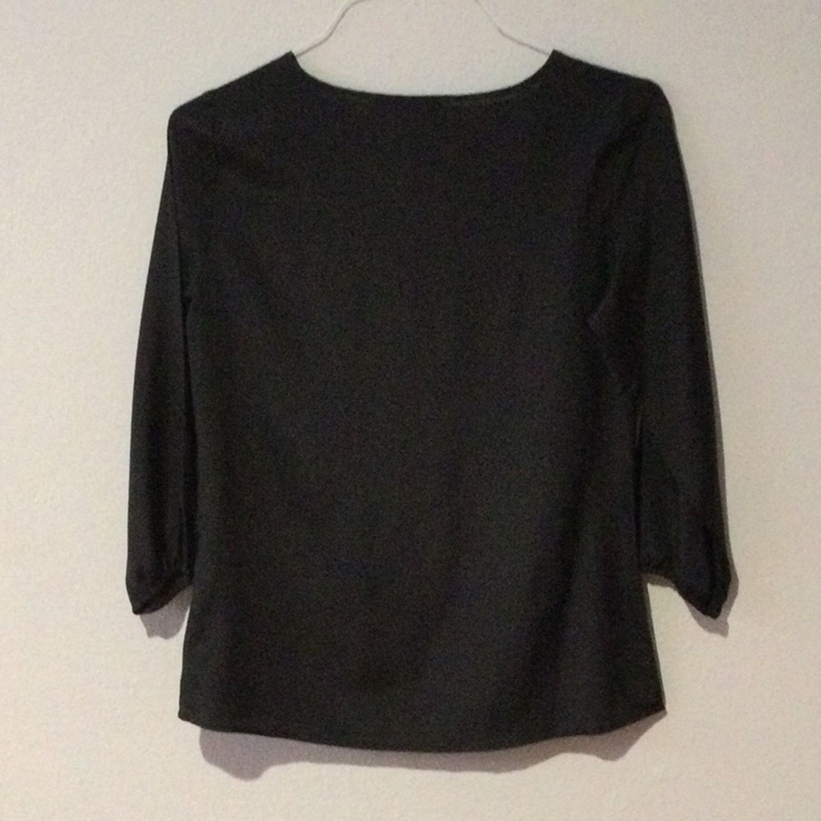 Other The Limited Black Front Key Hole Tie Neckline Blouse Size S Size S / US 4 / IT 40 - 6 Thumbnail