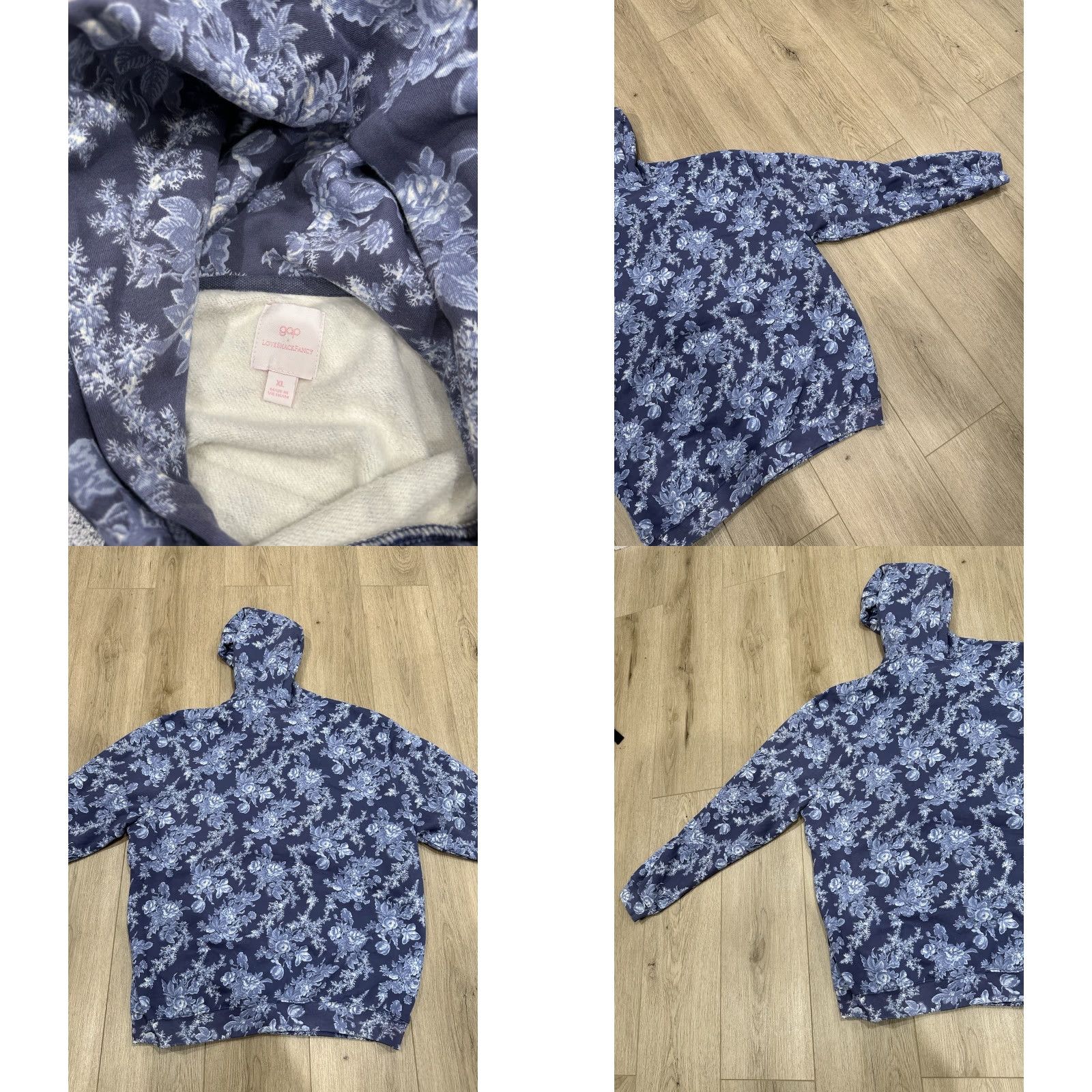 LoveShackFancy Gap x Love Shack Fancy Hoodie XL Blue Floral Sweatshirt Streetwear Womens Size XL / US 12-14 / IT 48-50 - 8 Thumbnail