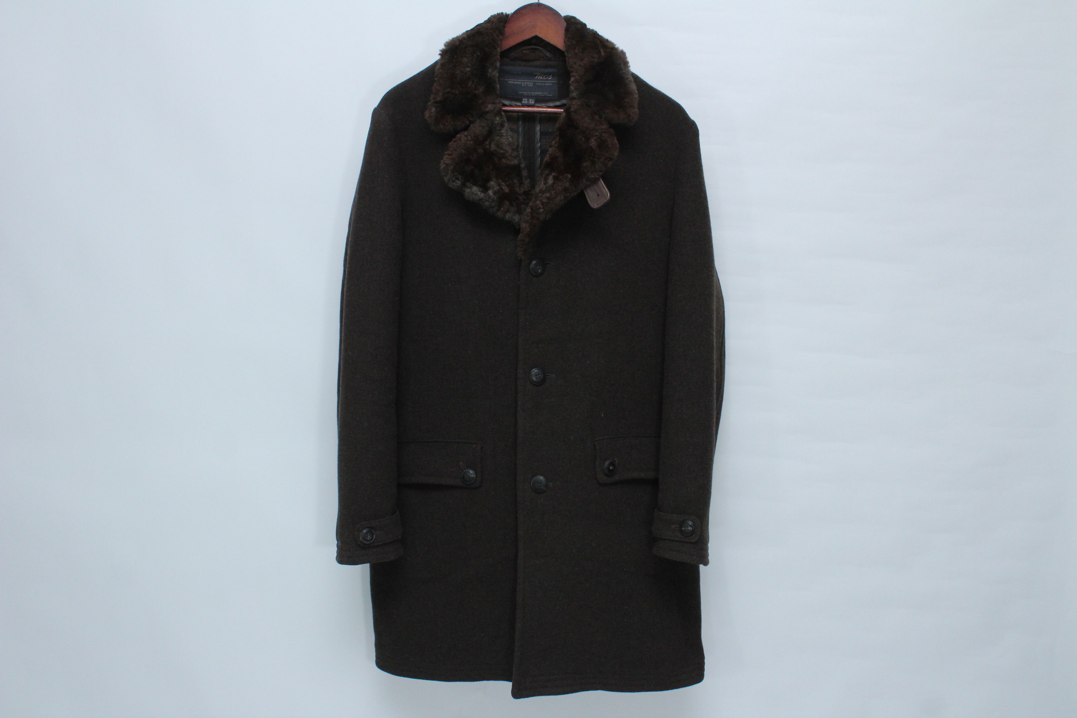 Marlboro Classics Marlboro Classics MCS Wool Plaid Coat with Fur Collar Size US M / EU 48-50 / 2 - 2 Thumbnail