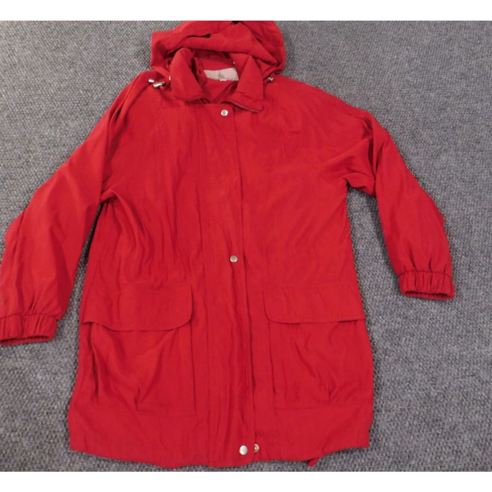 London Fog London Fog Jacket Womens S Red Hooded Zip Outdoors Lining Polyester Knit Mid-Length Regular Size Small Coat Outdoor Fall Winter Womens Size S / US 4 / IT 40 - 2 Thumbnail