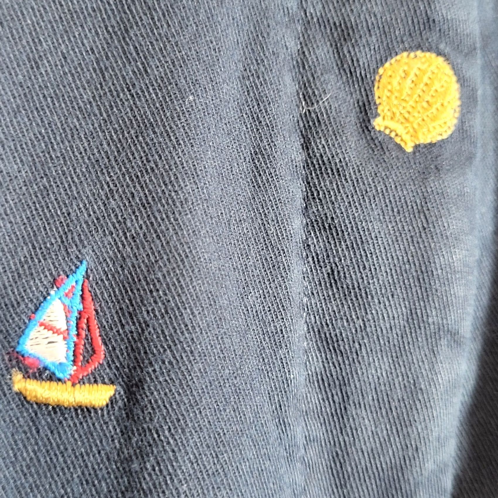 Nautica Erin London Pants Womens L Nautical Embroidered Size Navy Sailboat Shells Size 36" / US 14 / IT 50 - 4 Thumbnail