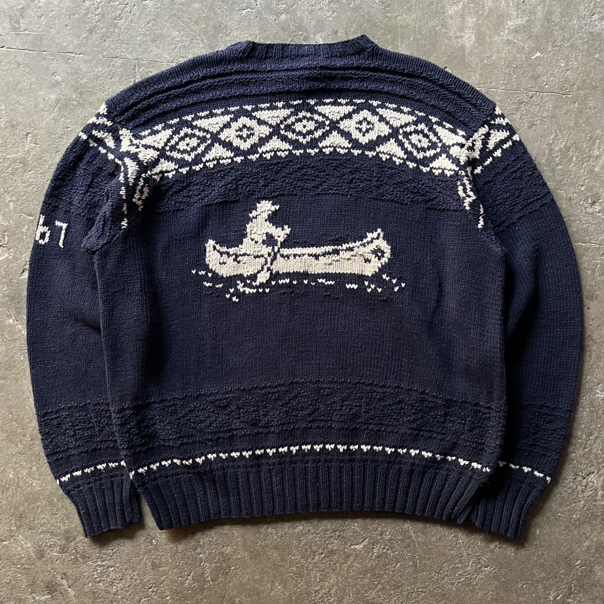 Polo Ralph Lauren × Vintage Polo Ralph Lauren sportsman “canoe man” knit sweater Size US XL / EU 56 / 4 - 5 Thumbnail