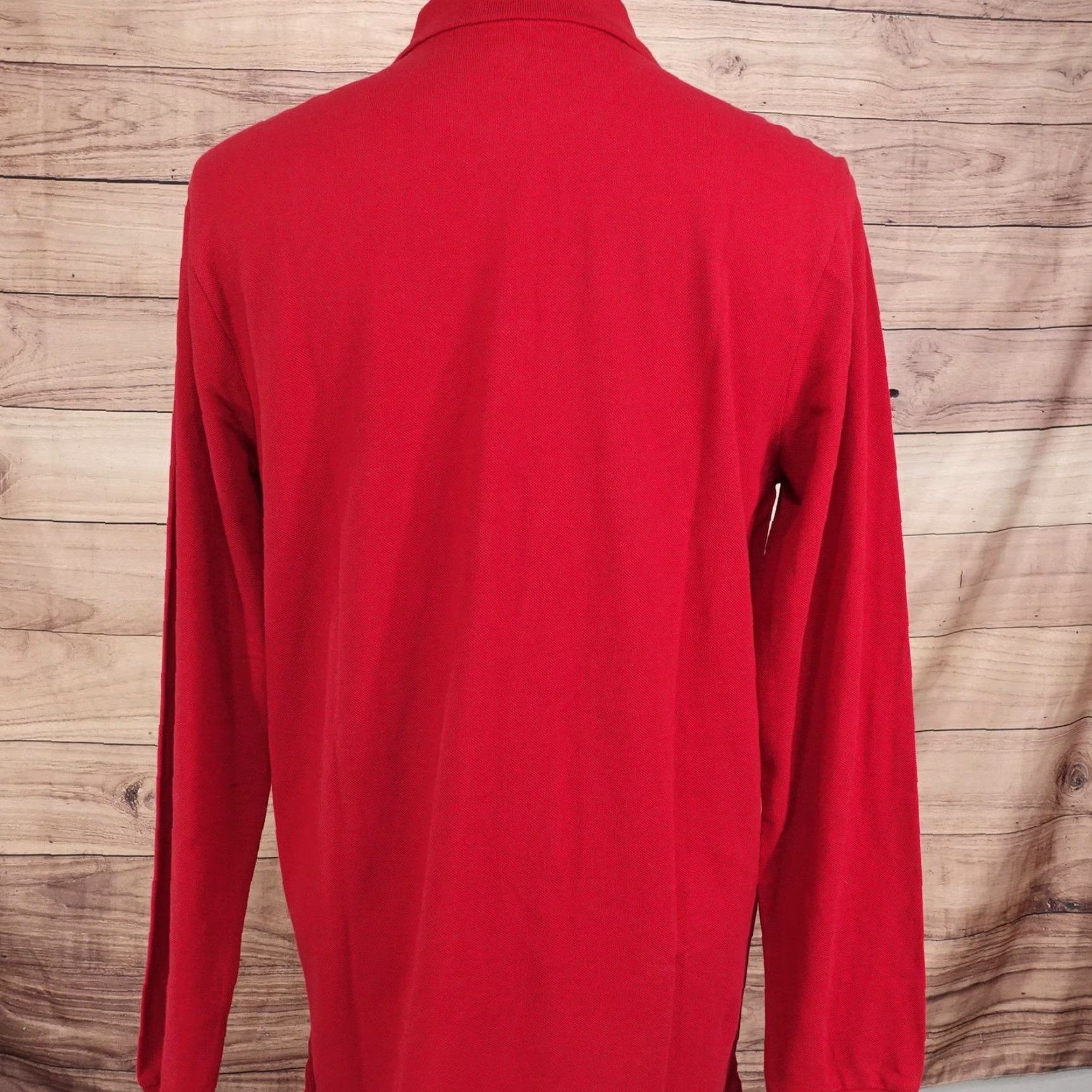 Gap Gap Polo Shirt LT Red Long Sleeve Pique Knit Cotton Tall Solid Casual Mens Size US L / EU 52-54 / 3 - 4 Thumbnail
