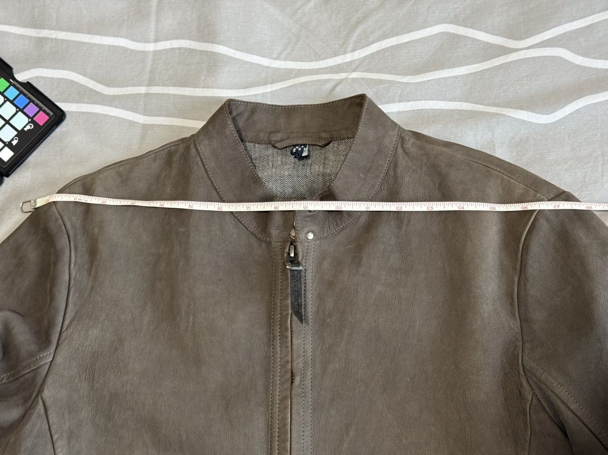 Armani Armani Jeans Leather Bomber Jacket Grey Small Size US S / EU 44-46 / 1 - 12 Thumbnail