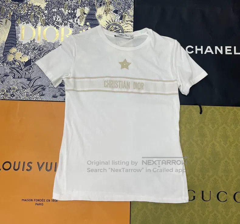 Dior Dior Platinum Lucky Star Short Sleeve Size XS / US 0-2 / IT 36-38 - 1 Thumbnail