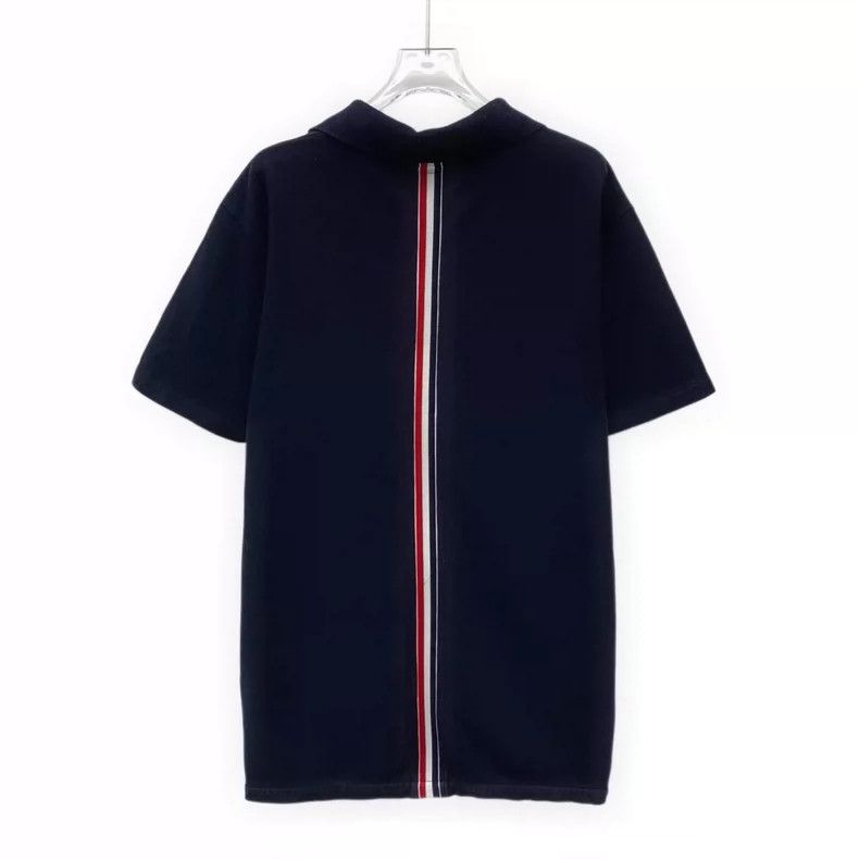 Thom Browne Thom browne Dark blue back only striped cotton lapel short- Size US XL / EU 56 / 4 - 2 Thumbnail