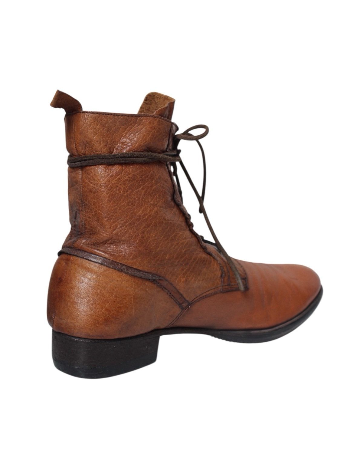 ABAHOUSE SS2008 ABA HOUSE HANDCRAFTED JAPANESE LEATHER LACE-UP BOOTS Size US 7 / EU 40 - 5 Thumbnail