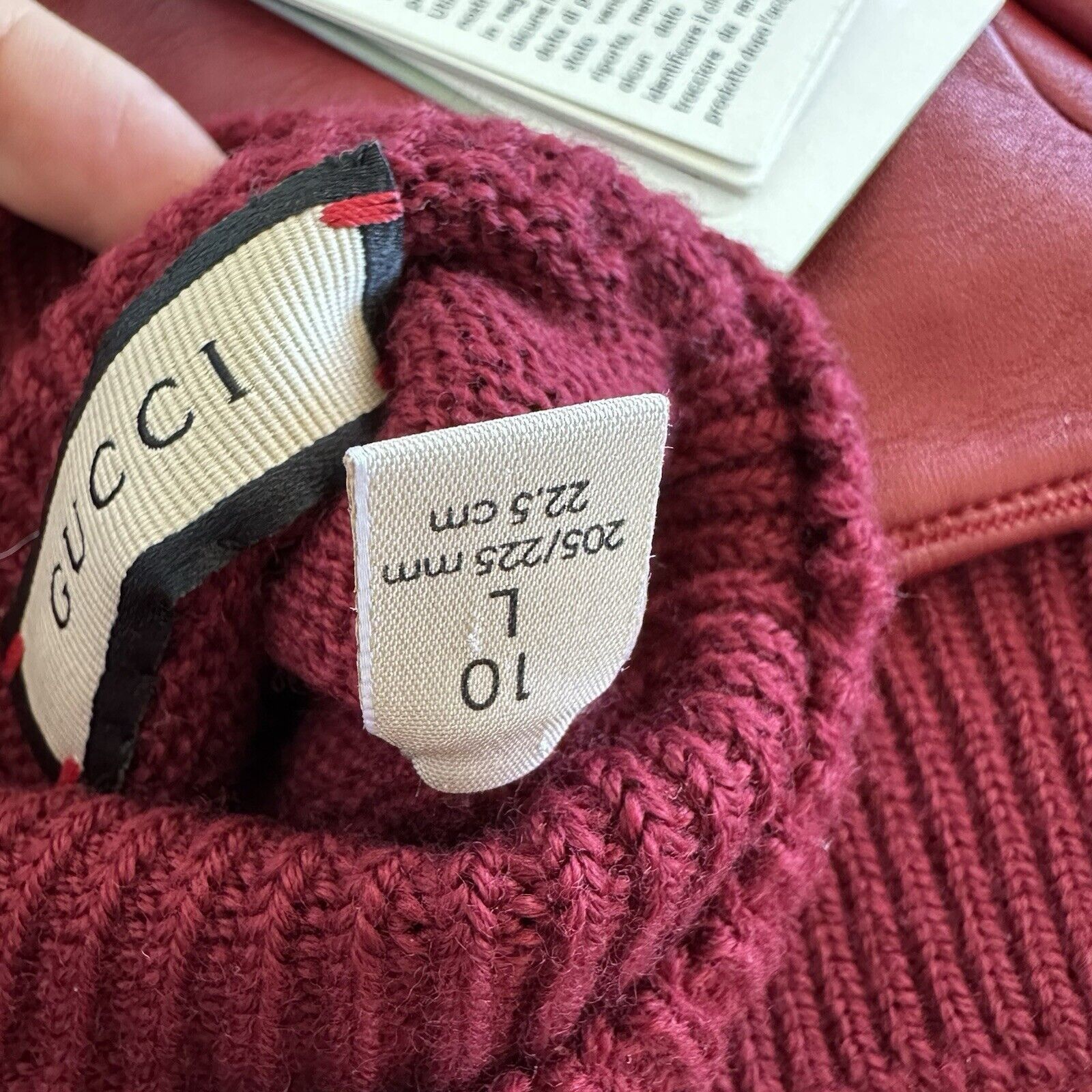 Gucci New Gucci Leather Gloves Red Size L 100% Authentic Size ONE SIZE - 4 Thumbnail