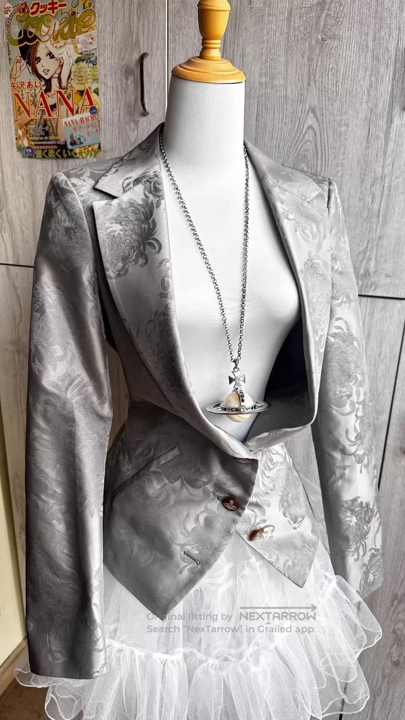 Vivienne Westwood Vivienne Westwood Silver Jacquard Blazer Size M / US 6-8 / IT 42-44 - 4 Thumbnail