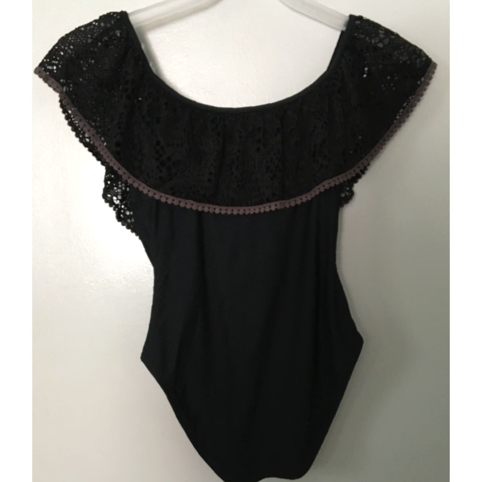 Mossimo Mossimo Women's Black Lace Boho Bodysuit One Piece Sz S Size S / US 4 / IT 40 - 5 Thumbnail