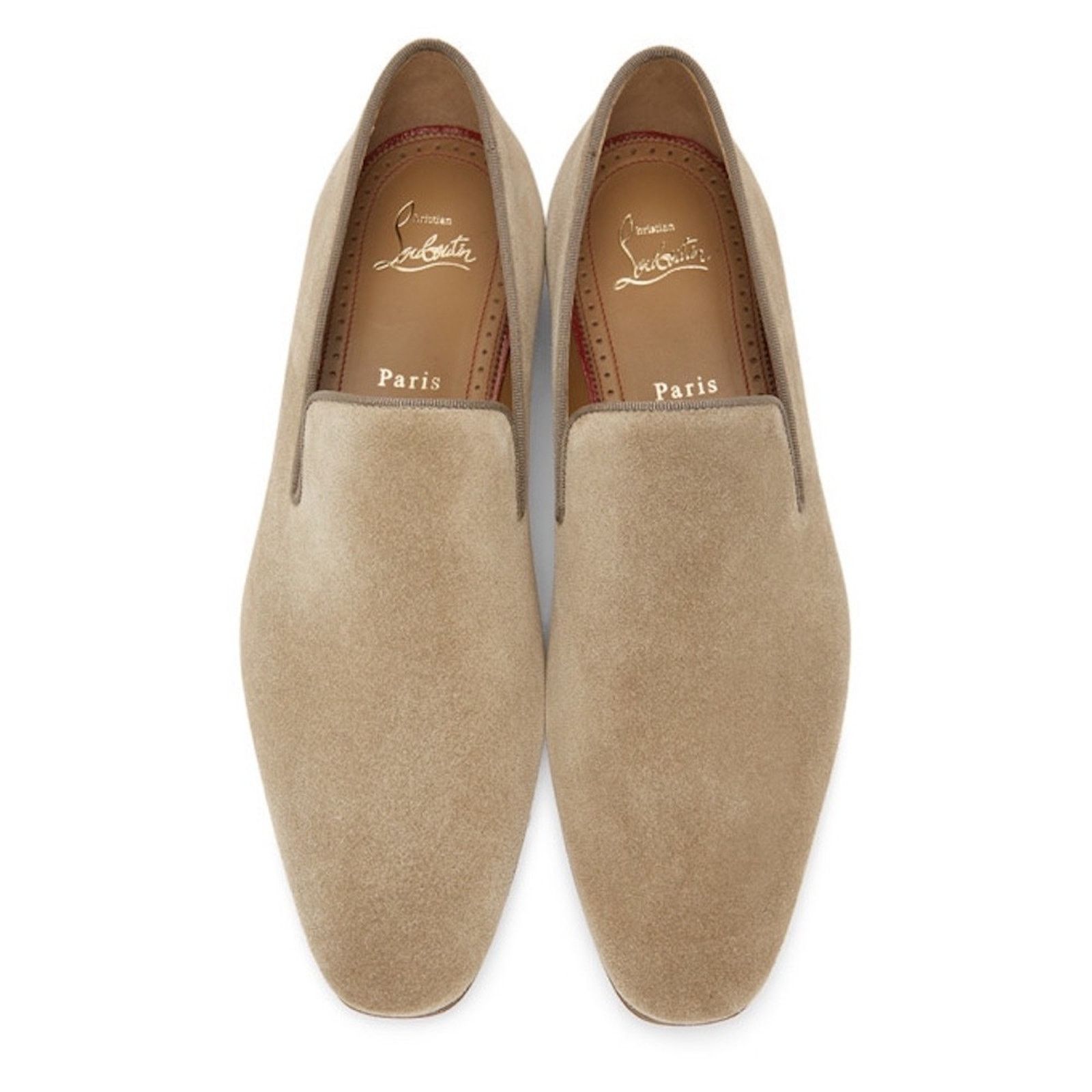 Christian Louboutin Mens Dandelion Flat Champignon Beige Dress Loafer 43.5 10.5 Size US 10.5 / EU 43-44 - 5 Thumbnail