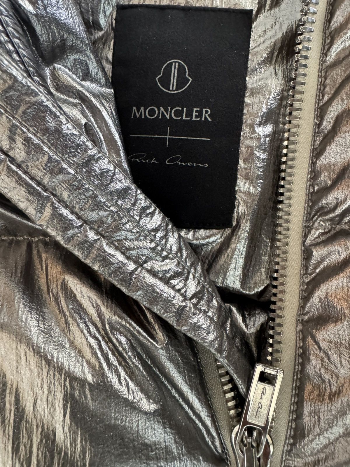 Rick Owens RICK OWENS MONCLER RARE METALLIC BACKZIP PUFFER COAT PARKA Size US S / EU 44-46 / 1 - 4 Thumbnail