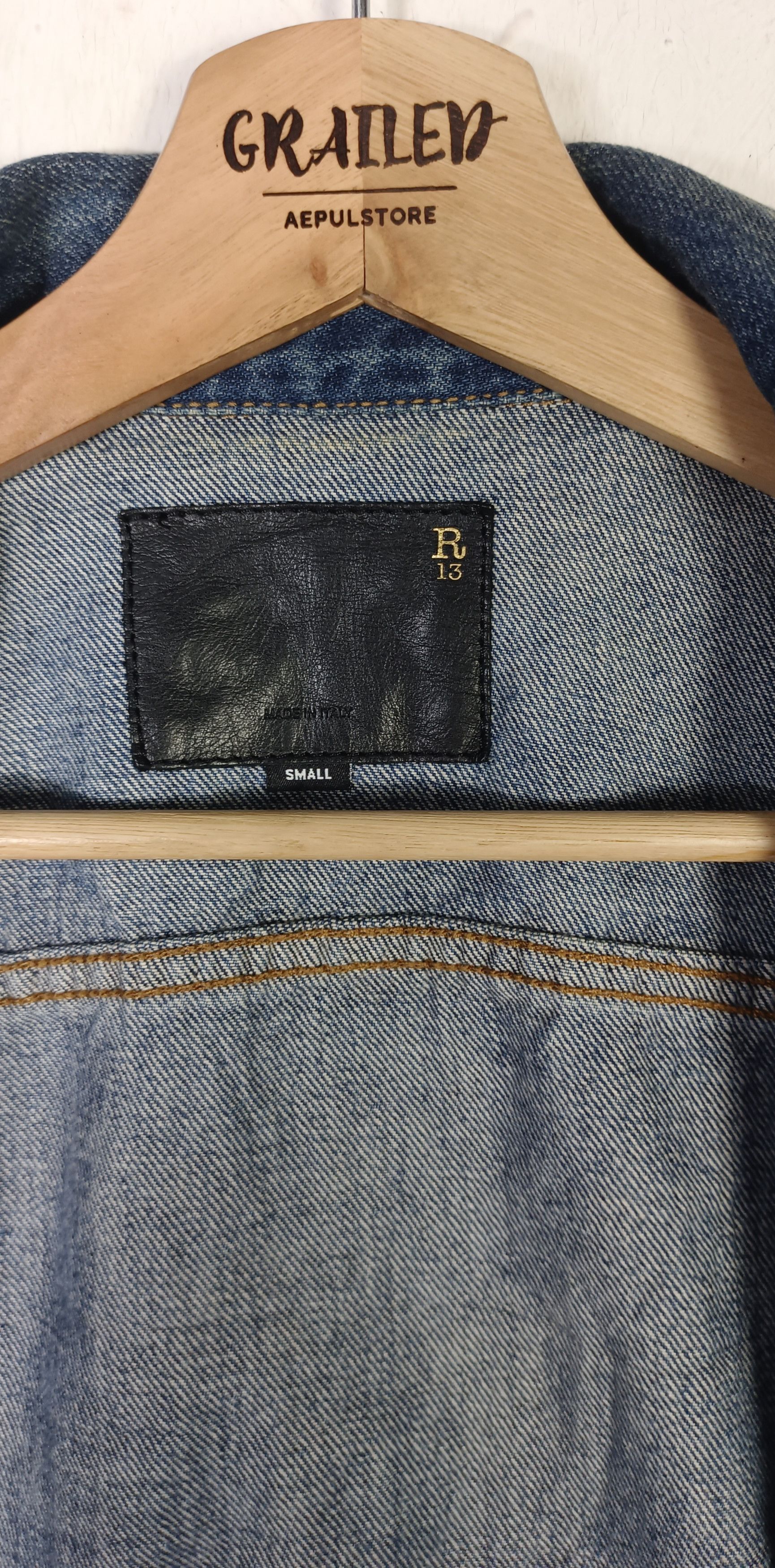 R13 R13 Zippered Trucker Denim Distressed Size US M / EU 48-50 / 2 - 15 Thumbnail